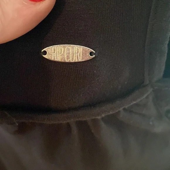 Rip Curl maxi dress black with side waist crochet cut outs L - Picture 6 of 12